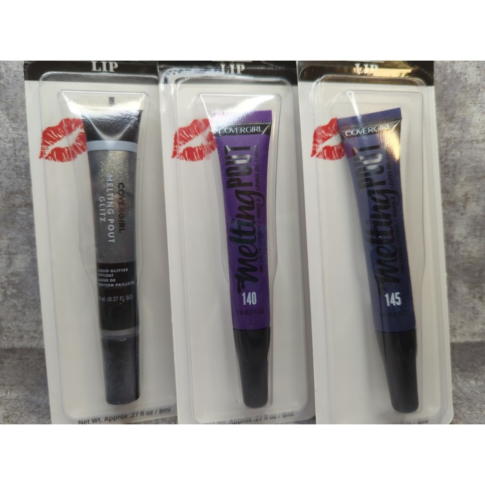COVERGIRL Melting Pout Glitz Liquid Glitter,  #140, & #145 Gel Lipstick 3 Total